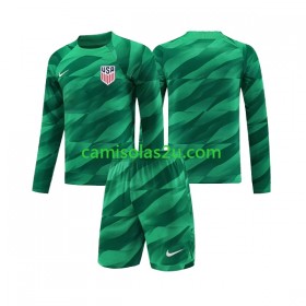 Camisolas de futebol Estados Unidos Guarda Redes Criança Equipamento Principal 2023/24 Manga Comprida